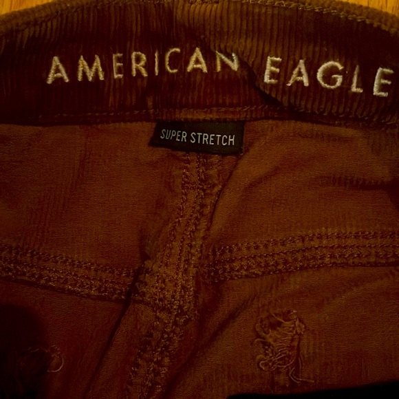 AE High Rise Super Stretch Brown Corduroy Jeggings, Size 6 Short - Picture 5 of 7